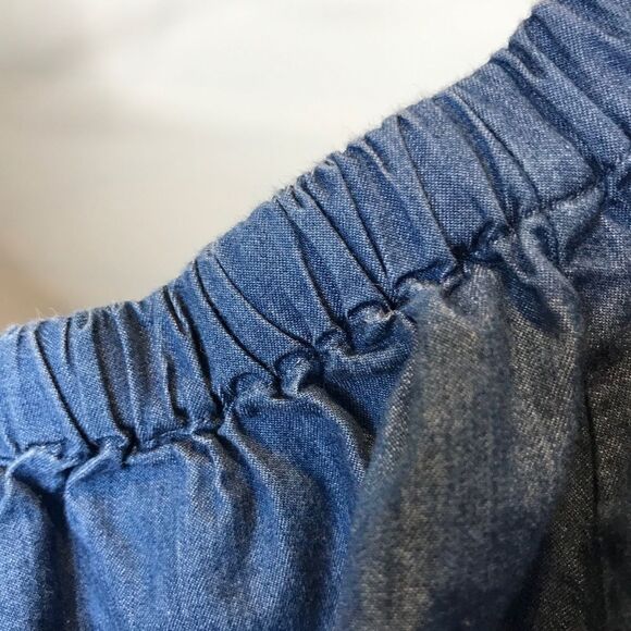 ELOQUII Blue Off Shoulder Chambray Top Plus sz 28 - Picture 6 of 7